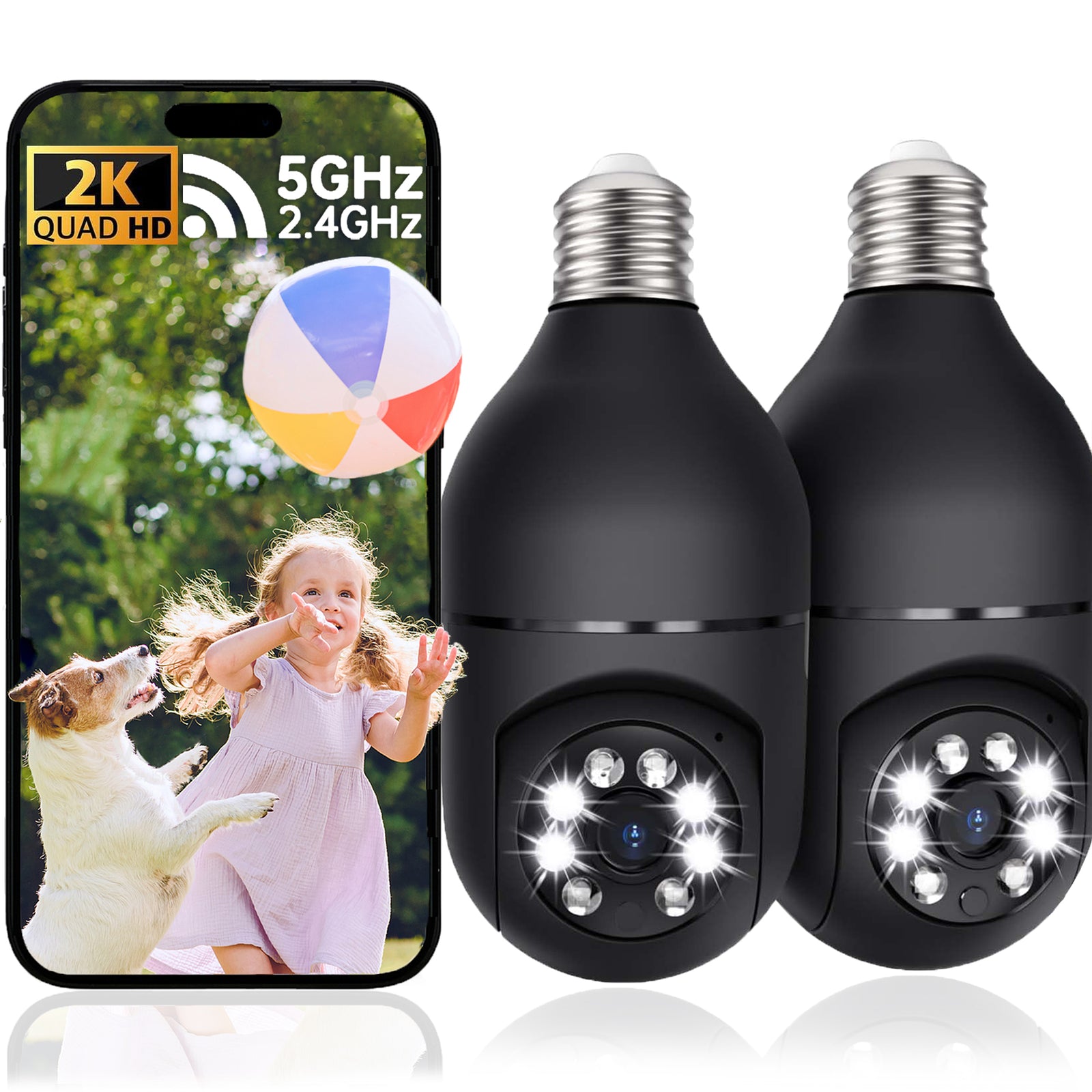 2K Light Bulb Security Camera