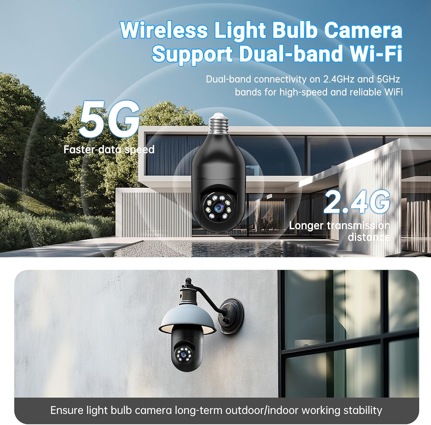 2K Light Bulb Security Camera