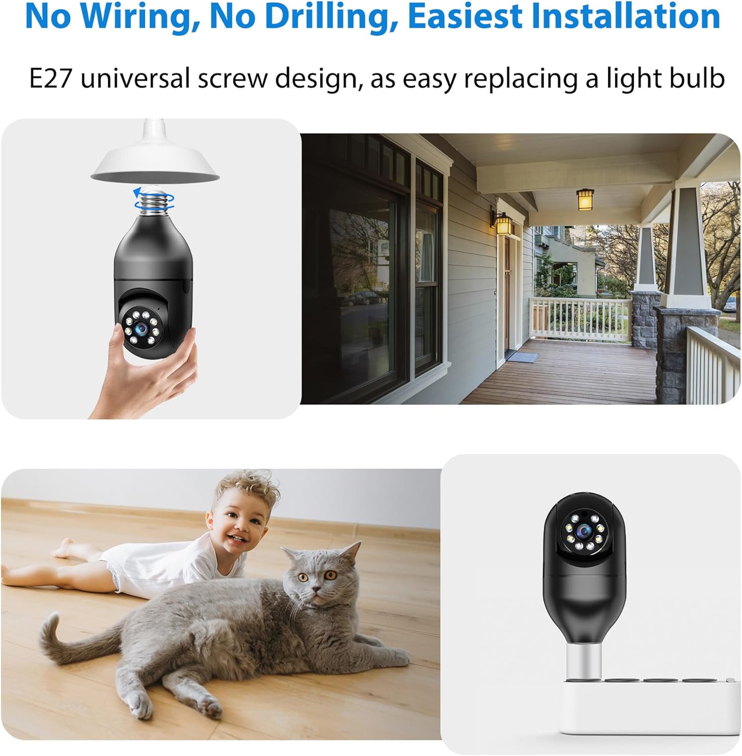 2K Light Bulb Security Camera