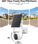 Gianteye 5G&2.4GHz Security Cameras Wireless Outdoor, 2K Cameras for Home Security, Solar & Battery Powered Security Camera Outdoor, Color Night Vision, PTZ Human Detection