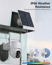 Gianteye 5G&2.4GHz Security Cameras Wireless Outdoor, 2K Cameras for Home Security, Solar & Battery Powered Security Camera Outdoor, Color Night Vision, PTZ Human Detection